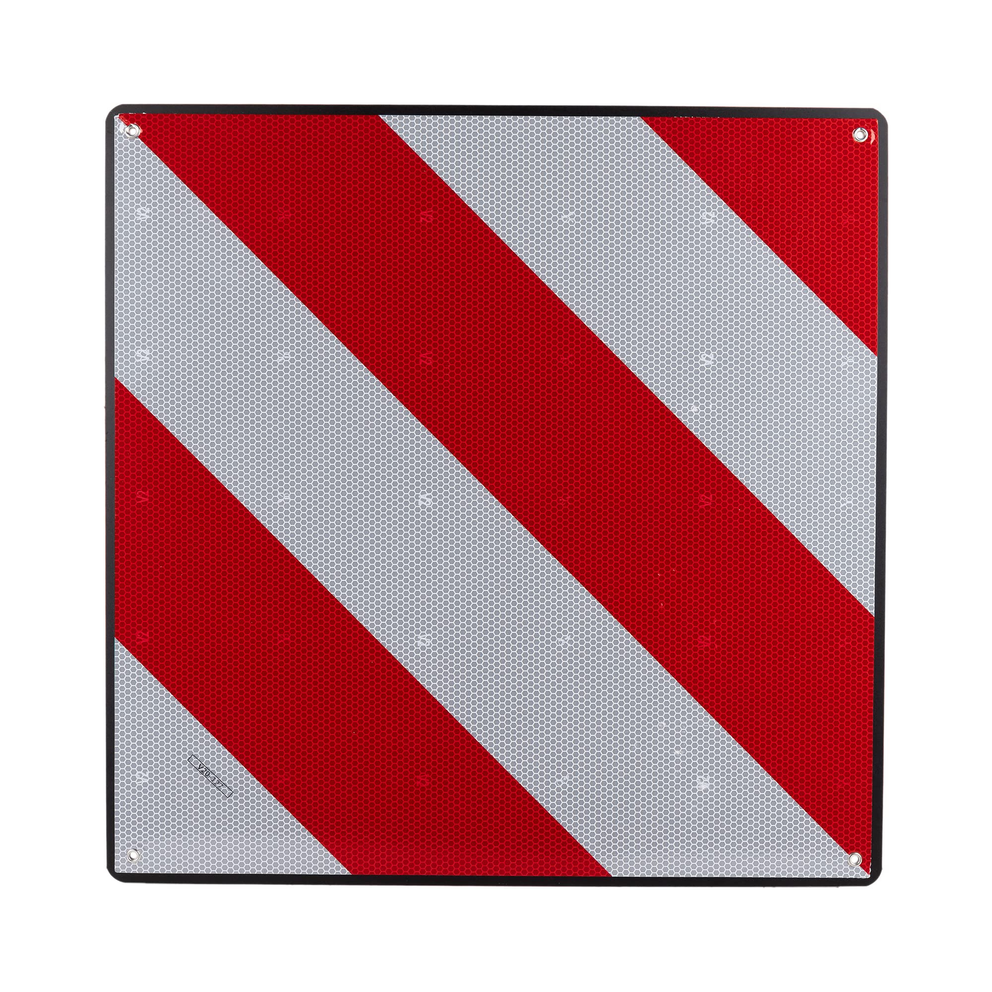 Placa Reflectante V20 Para Carga Sobresaliente - 50x50 Cm, ABS Flexible, Homologada Para Camiones Y Furgonetas