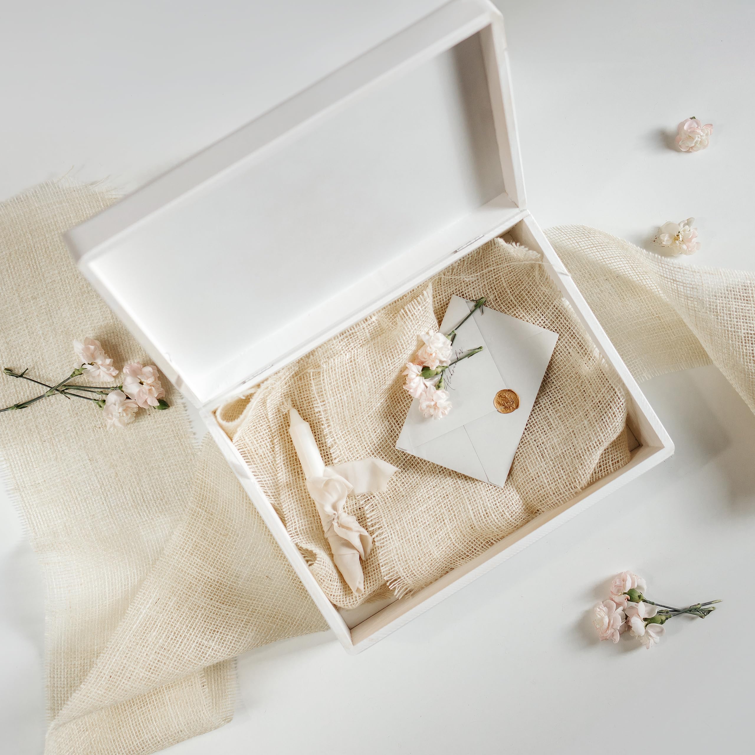 Creative DECO Blanca Caja Regalo Personalizada Bautismo para Niños y Niñas | Caja de Memoria de Madera | Personalizado - Ángel | Impreso | Personalizadas para Niño y Niña | Personalizados