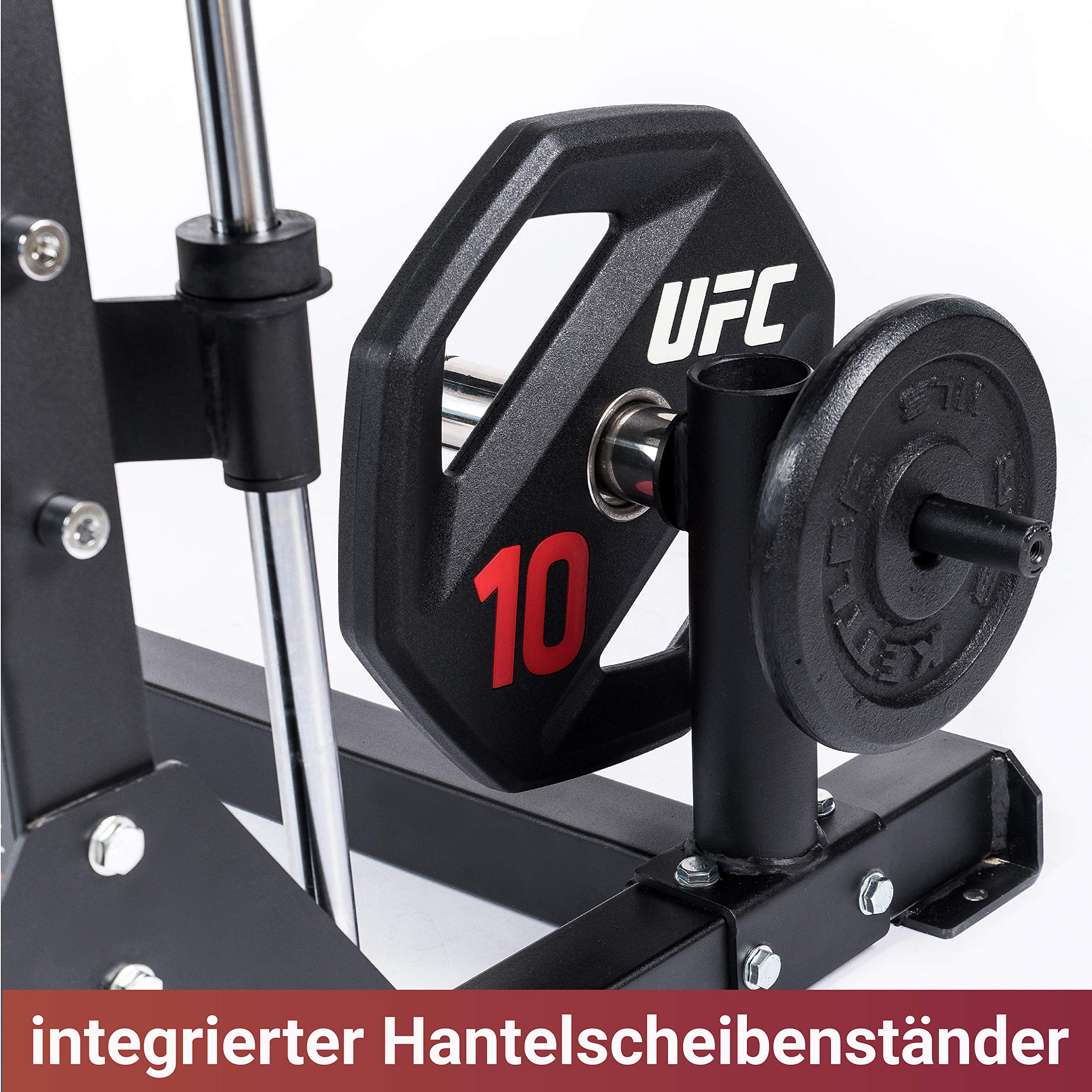 Smith Machine Multipresse HR500 mit Klimmzugstange, Multipresse Squat Rack mit geführter Langhantel mit Sicherheitsablagen, Kniebeugeständer mit Klimmzugstange, bis 272kg belastbar