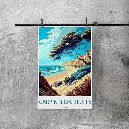 Miniatura 3 de Carpinteria Bluffs California Vintage Travel Posters Landscape 12x18inch(30x45cm) Canvas Art Poster And Canvas Wall Art Living Room Poster, Wall Art