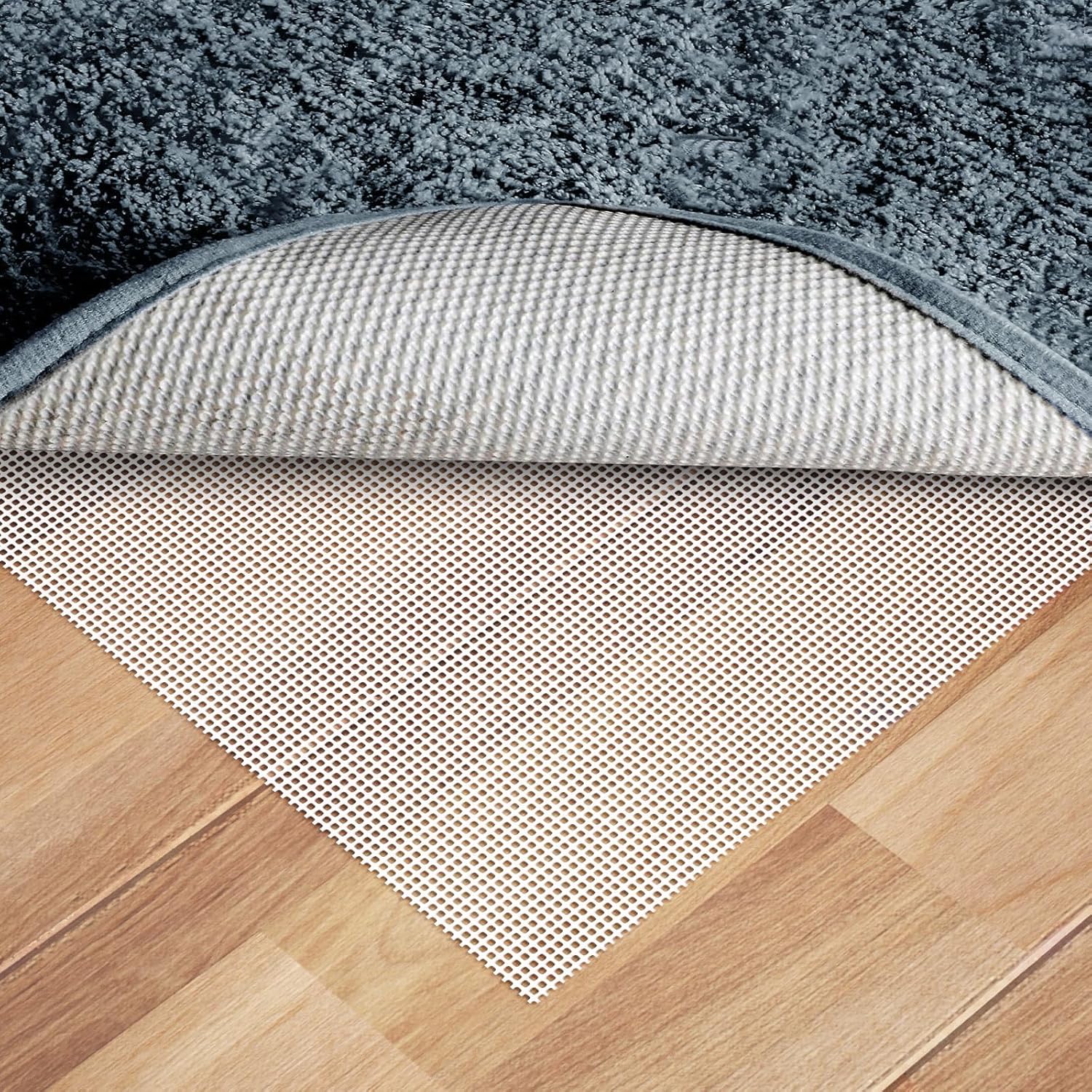 Silicone Non-Slip Rug Pad, Anti Skid Thin Area Rug Pad Gripper, Under Carpet Rug Mats for Hardwood Surface Floors, Keep Rugs in Place-2x8 Ft 8' x 2' (Rectangular)
