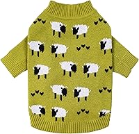 Fitwarm Funny Sheep Dog Sweater for Small Breeds - Cozy Thermal Winter Pullover, Holiday Outfit Medium for Shih Tzu, Pug, Poodle (12" Back, 16" Chest)