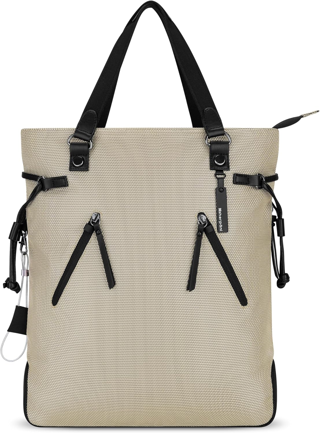 Sherpani Tempest, Anti Theft Convertible Backpack Tote, 14L Travel Backpack, Travel Gifts for Women, Handbags, RFID Protection, Metal Hardware, Fits 15” Laptop (No Sleeve) (Straw)