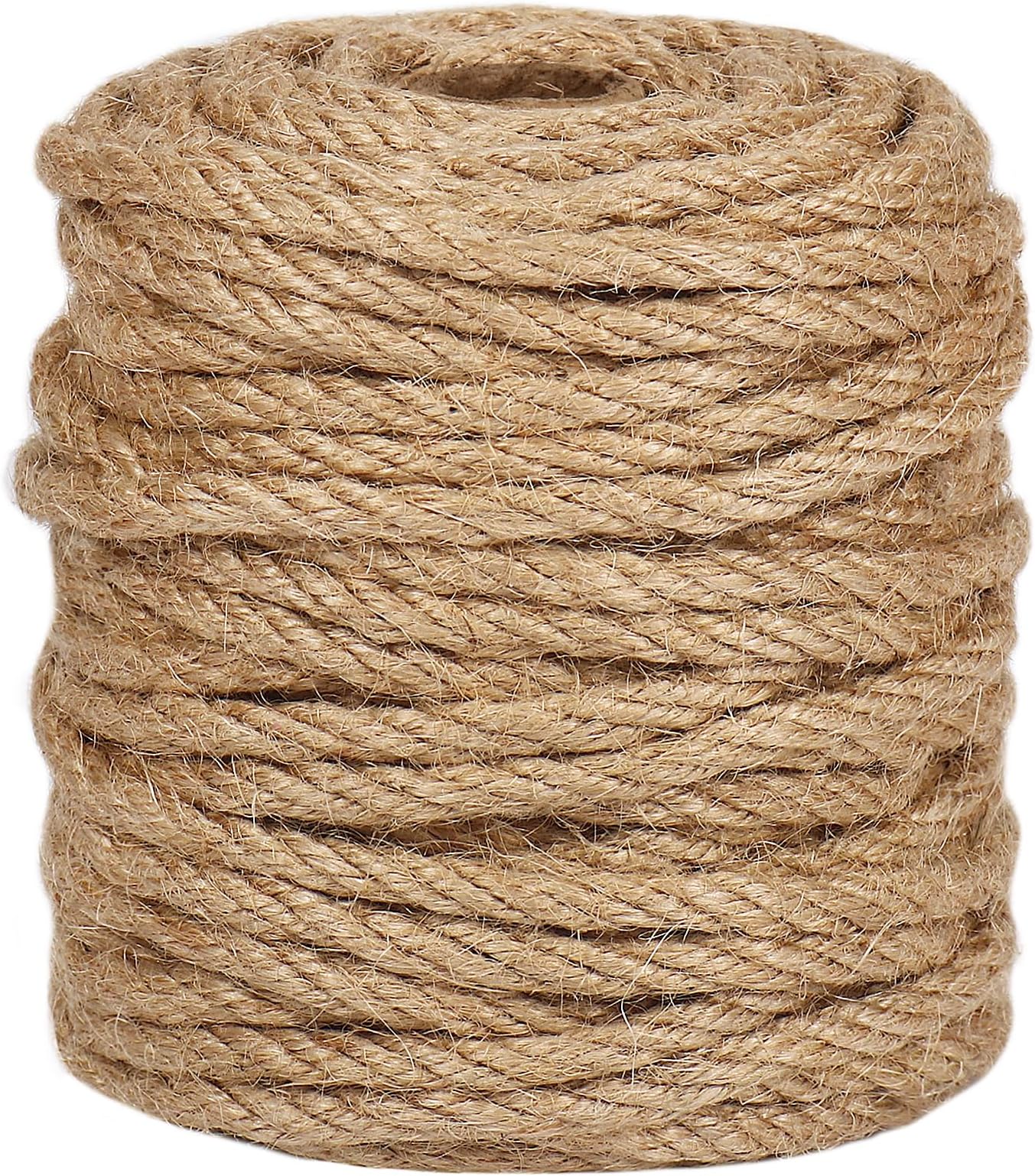 Vivifying 5mm Jute Rope, 98 Feet Strong Natural Jute Twine for Crafts, Cat Scratching Post, Garden Plants, Bundling and Hanging (Brown)