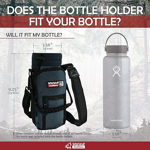 Miniatura 8 de Wild Wolf Outfitters El mejor soporte para botellas, número 1, para botellas de 1.18 litros. Lleva, protege y aísla tu cantimplora con este