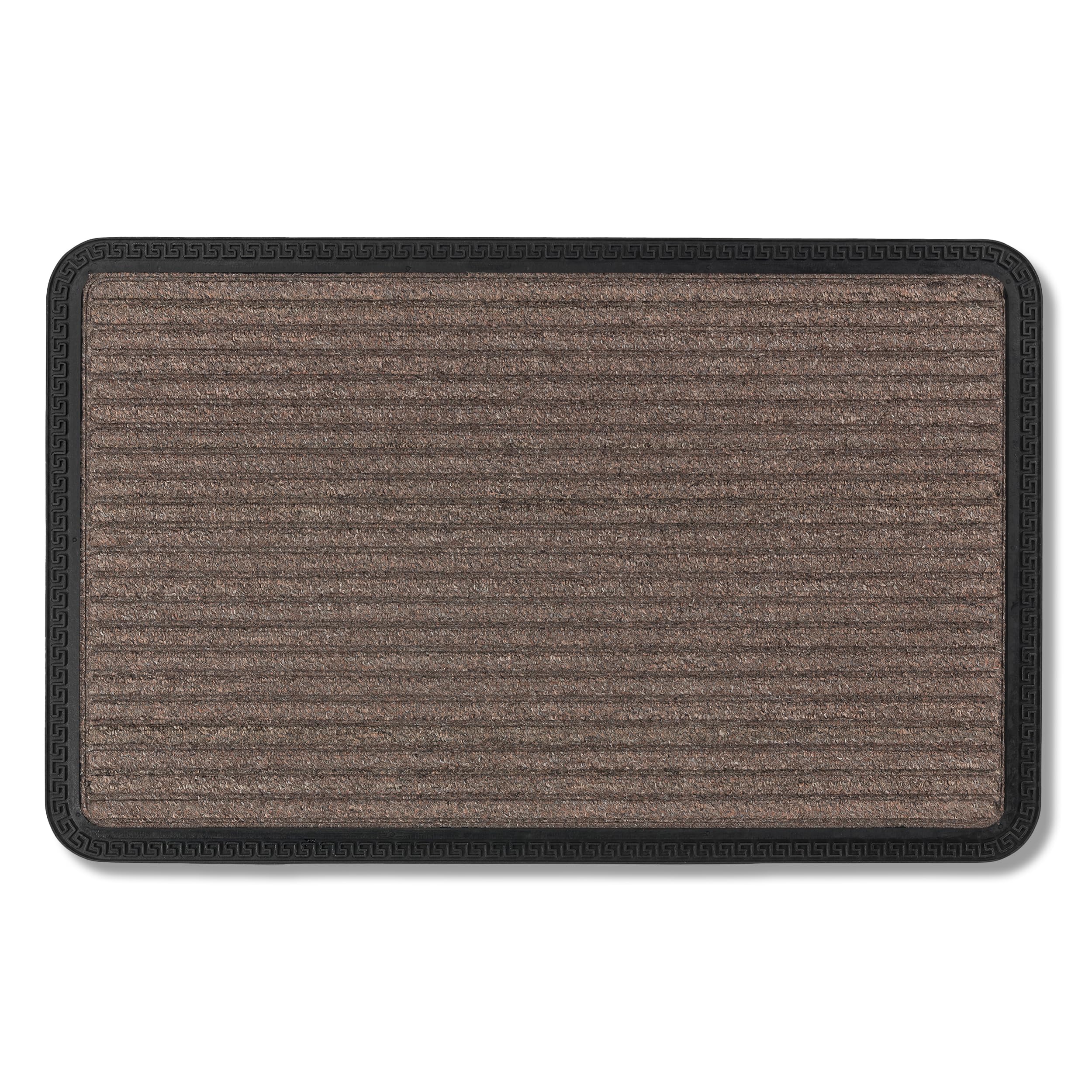 Astra Zerbino per esterni e interni - 40 x 60 cm Linee marroni - Zerbino antiscivolo - Tappeto cattura-sporco molto resistente - Zerbino per gradini esterni