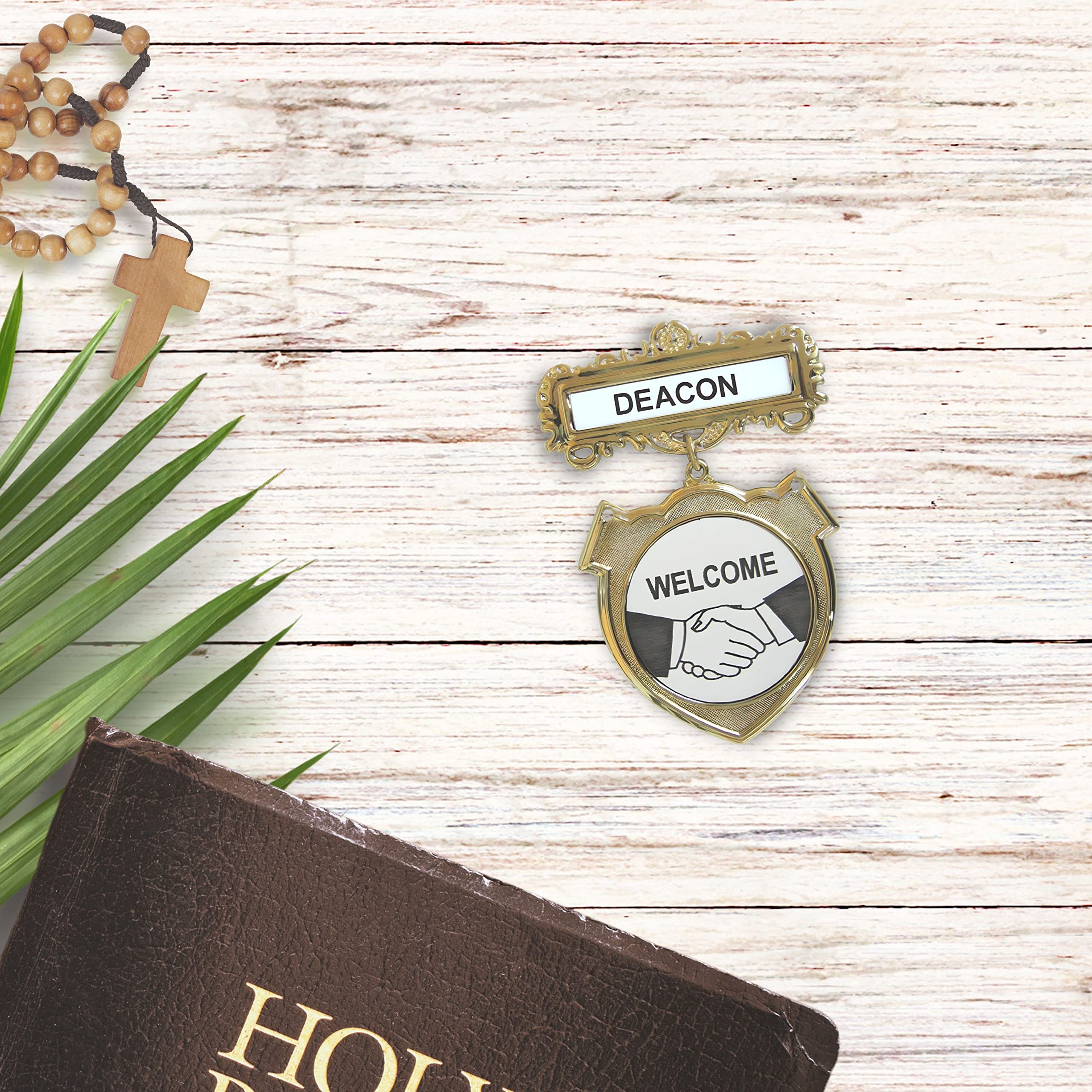 Welcome Pin Welcome New Deacons Badge Deacon Welcome Pin Back Shield Brass