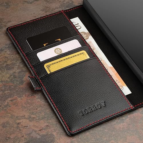 Miniatura 4 de TORRO Funda compatible con Samsung Galaxy S23 Ultra 5G  Funda de piel de alta calidad con soporte y ranuras para tarjetas negro