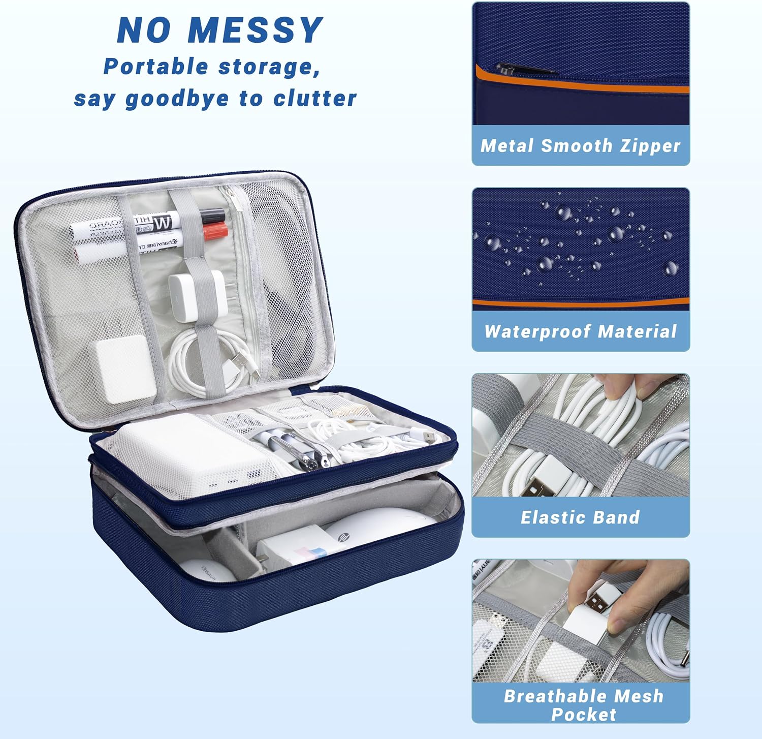 Electronics Organizer,Travel Cord Organizer Pouch,Cable Organizer Bags image 2
