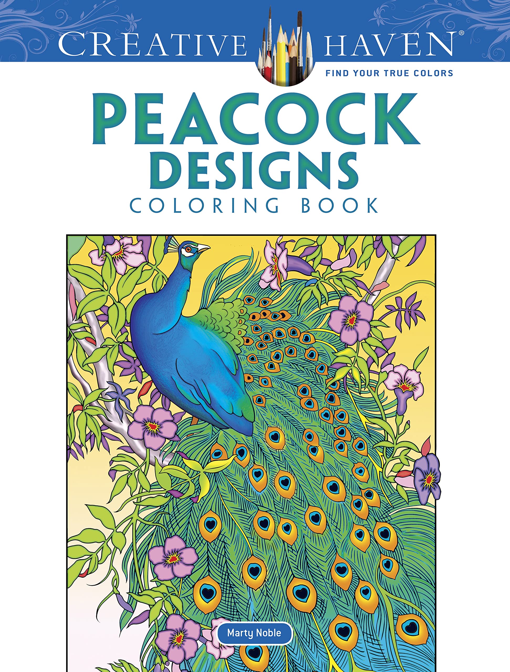 Dover DOV-9963 Creative Haven Peacock Designs Publications Coloring Book