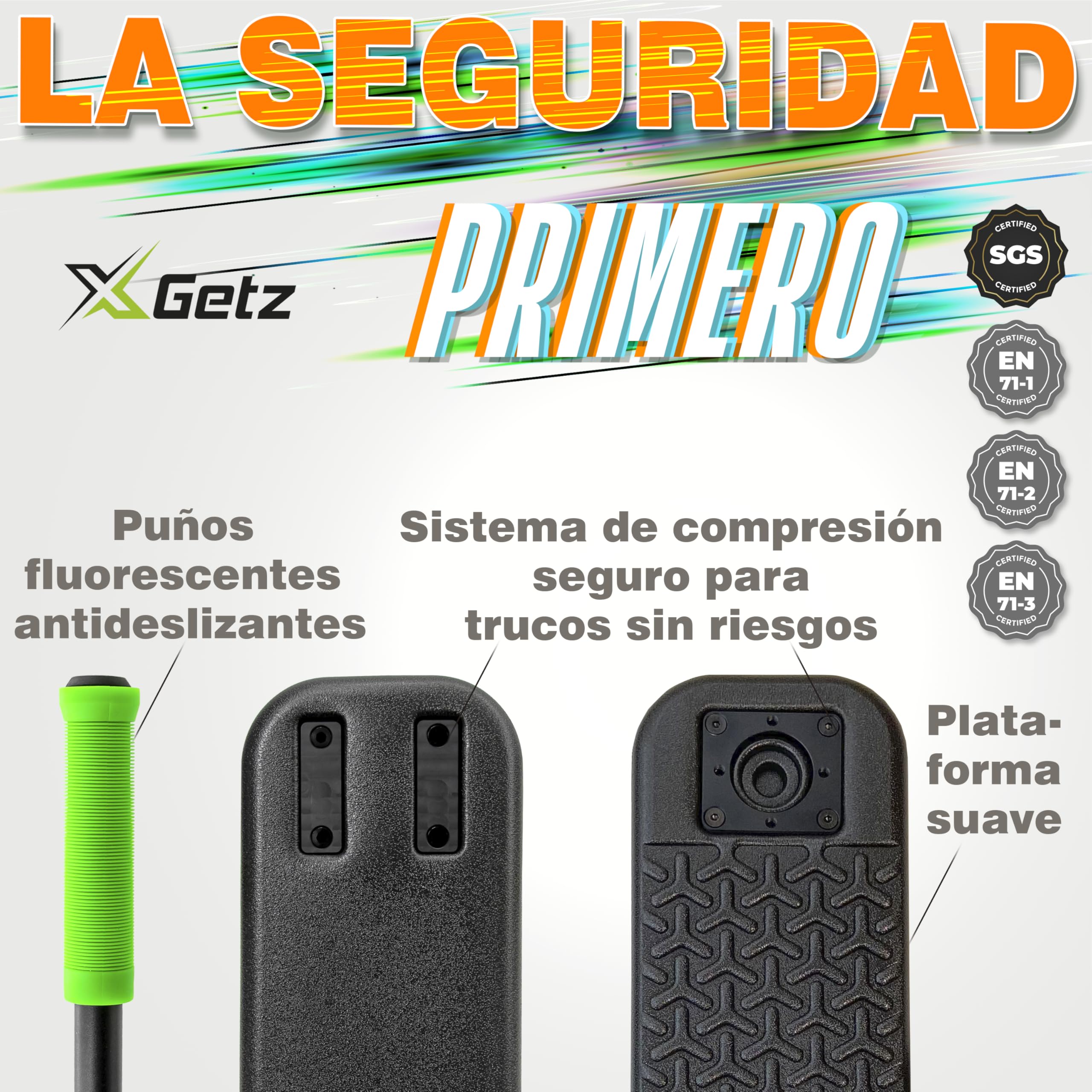 Patinete Trampolín sin Ruedas – Scooter de Trucos/Freestyle para Niños y Adolescentes – Altura Ajustable – Ultraligero – para Interior y Exterior – Desde 8 Años