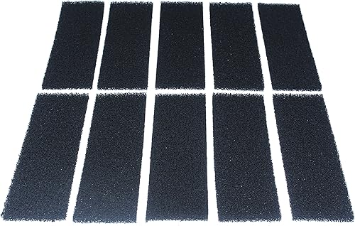 Paquete de 10 esponjas de filtro de espuma de carbono compatibles para filtro de acuario Fluval U3