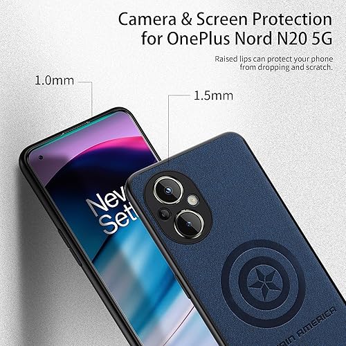 Miniatura 9 de Funda para OnePlus Nord N20 5G, con personaje de superhéroe, compatible con OnePlus Nord N20 de piel (azul) para hombre y mujer