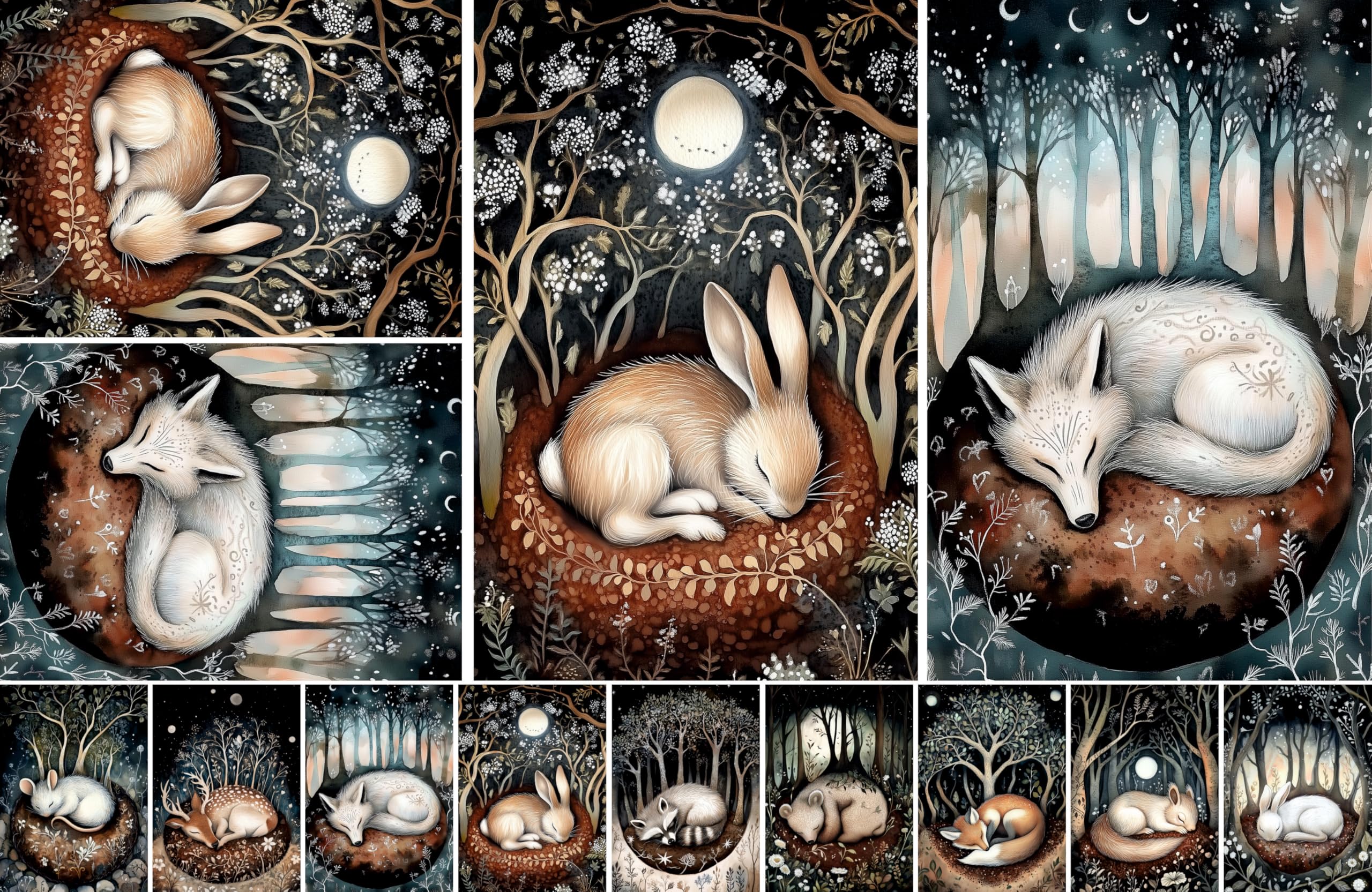 Sleepy Animal Reispapier, 29,2 x 29,2 cm (2 Blatt) – Decoupage-Papier, 16 Designs für Collage, gemischte Medien, Kartenherstellung & Basteln, Decoupage von CRAFT KREATIVELY