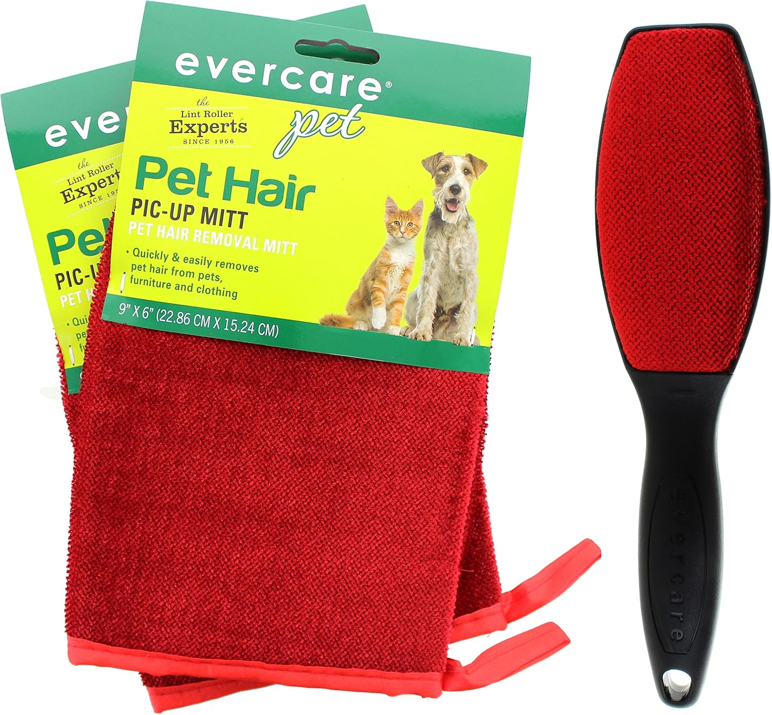 Evercare Pet Hair Remover Glove PicUp Mitt (2) and Magic Lint Brush (1