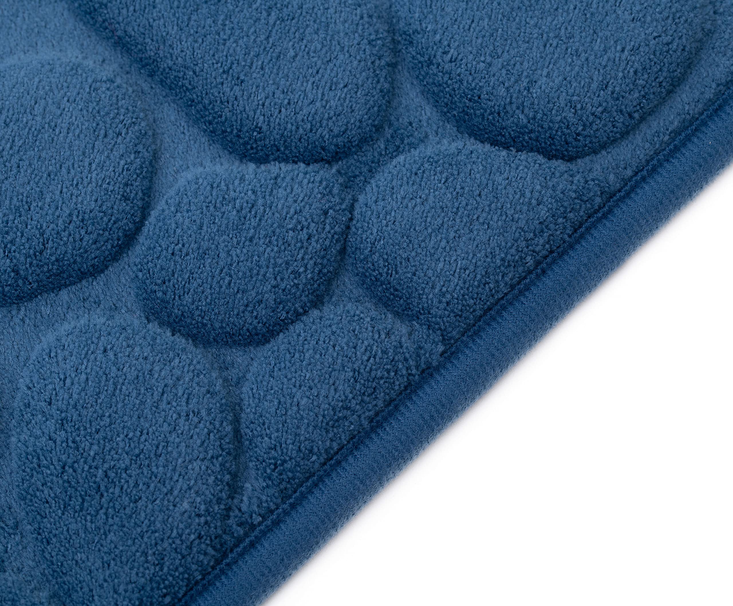 Amago Alfombra de Baño, Microfibra 100% Poliéster, Motivo de Piedra, 50 x 80 cm - Azul