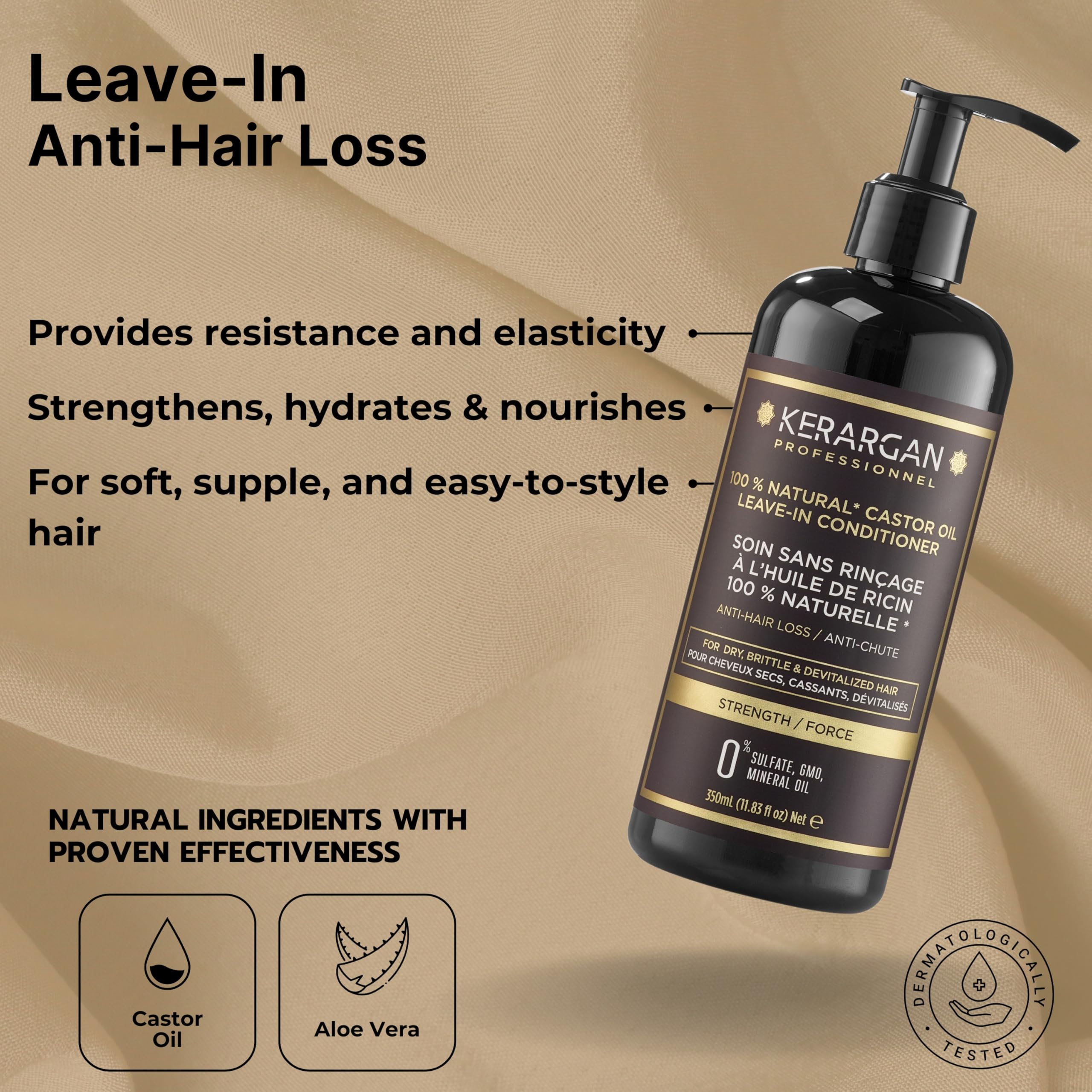 Kerargan, Anti-Hair Loss Shampoo and Leave-In Treatment Duo with Castor Oil for Dry Brittle, and Lifeless Hair, Sulfate-Free - Image 4