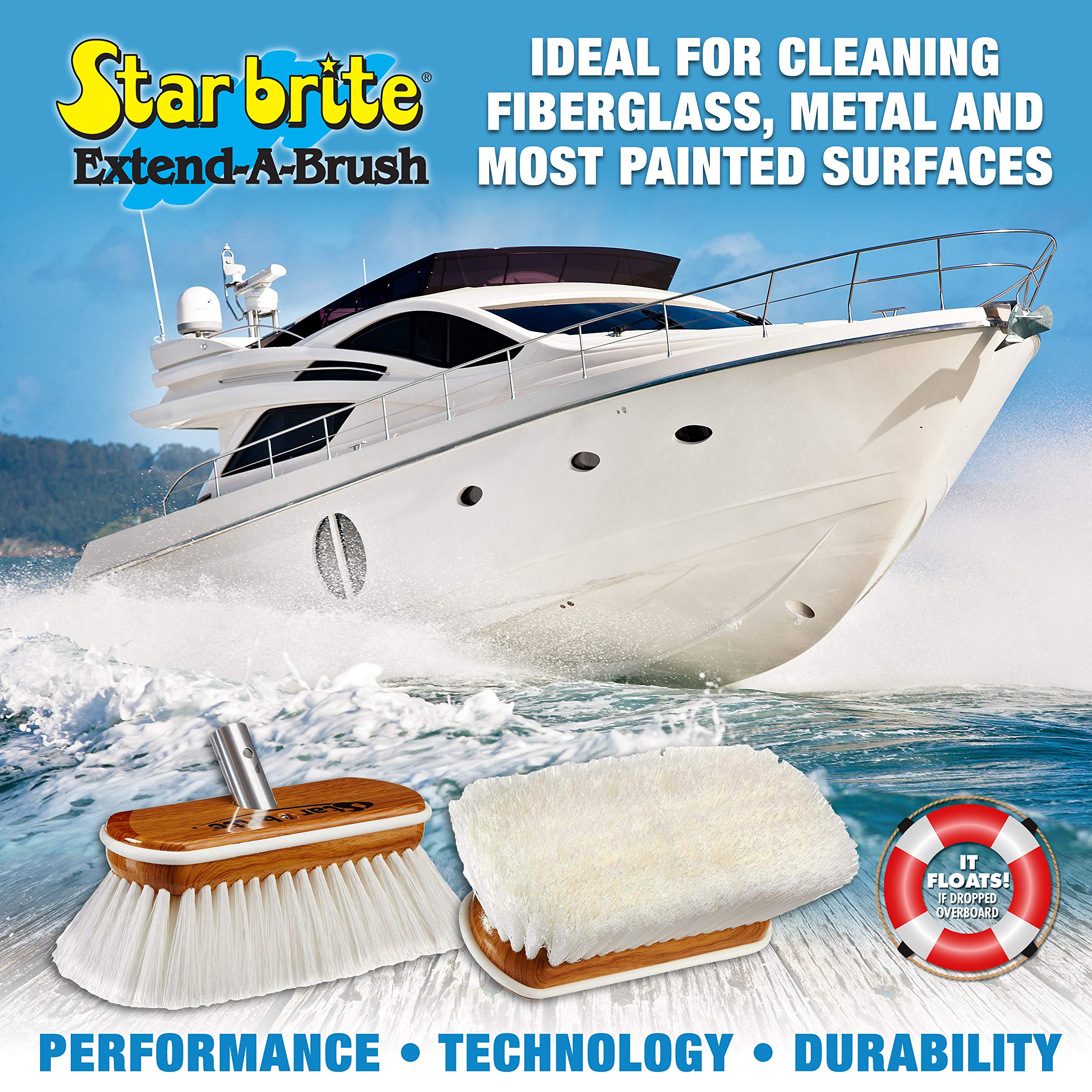 STAR BRITE Premium 20 cm Spazzola di Legno Sintetico con Paracolpi - Scrub