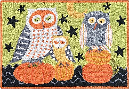 C & F Home Hootenanny Búhos Hooked Alfombra (, 2"x 3, Color Verde