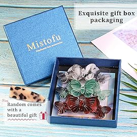 Mistofu Hair Barrettes, 3pcs Large Hair Barrettes for Thick Hair, Elegant French Barrettes Retro Hair Accessories for Women Daily Wear, Light blue