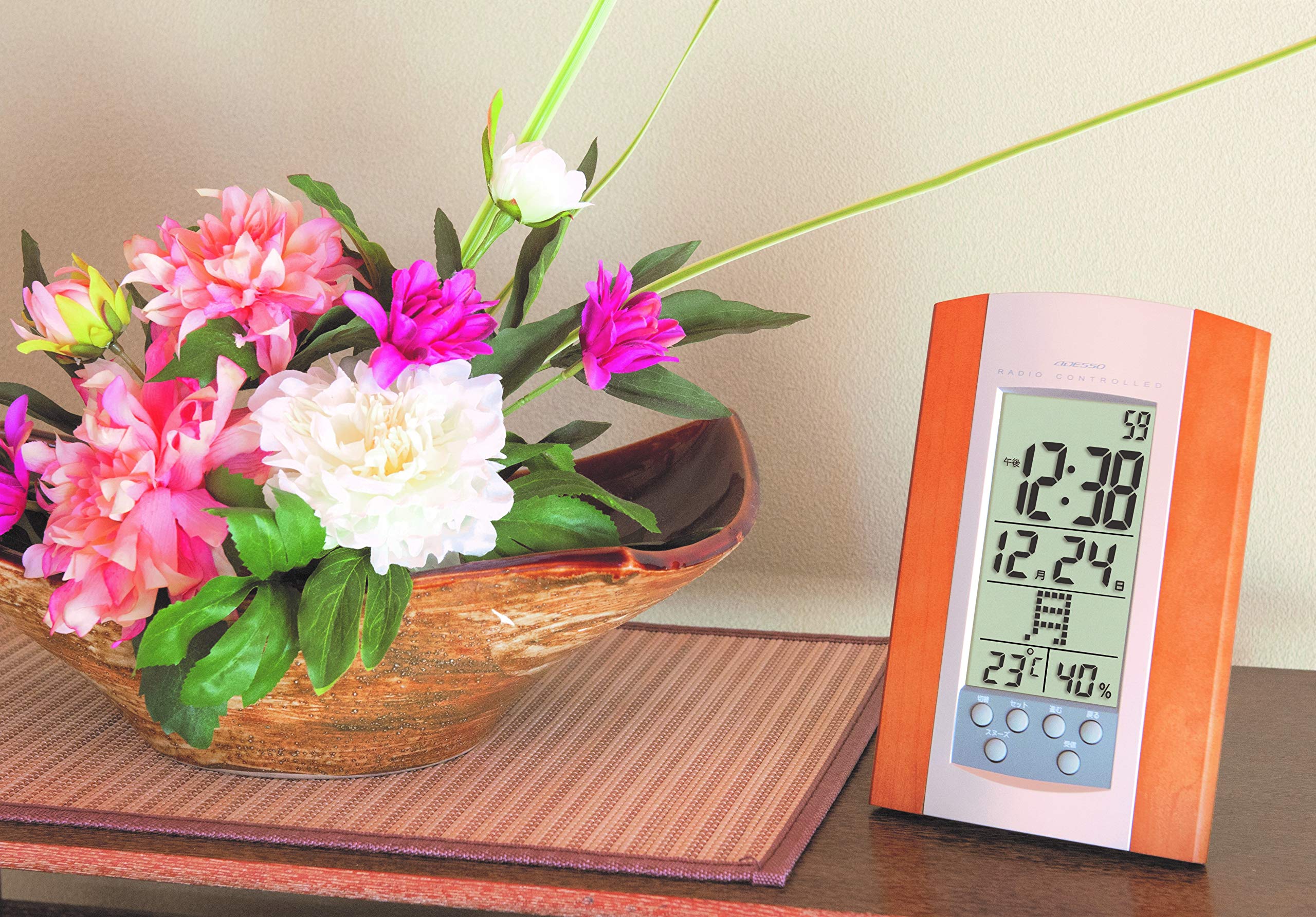 Amazon.co.jp: ADESSO(アデッソ) 掛け時計 電波時計 デジタル 温度