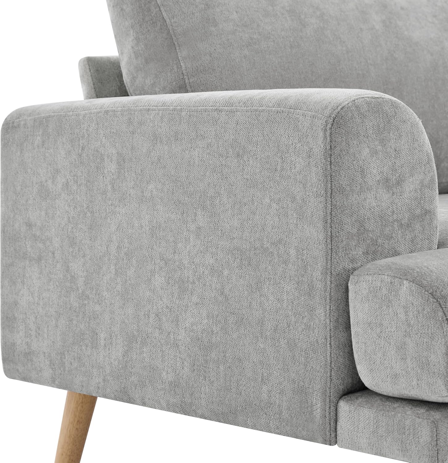 P PURLOVE Stylish 3-Seater Sofa, Minimalist 79.9" Sofa Couch for Living Room, Grey