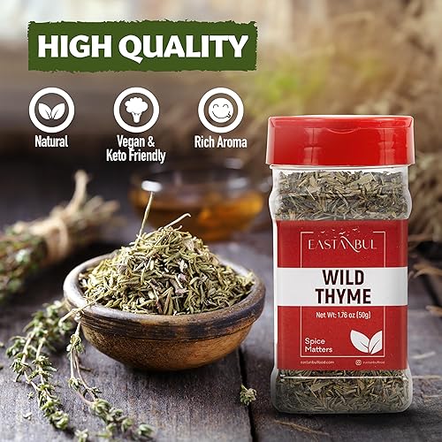 Miniatura 7 de Eastanbul Tomillo salvaje, 1.76 onzas, condimento de tomillo zaatar mediterráneo, también conocido como Thymbra Spicata, perfecto para té y