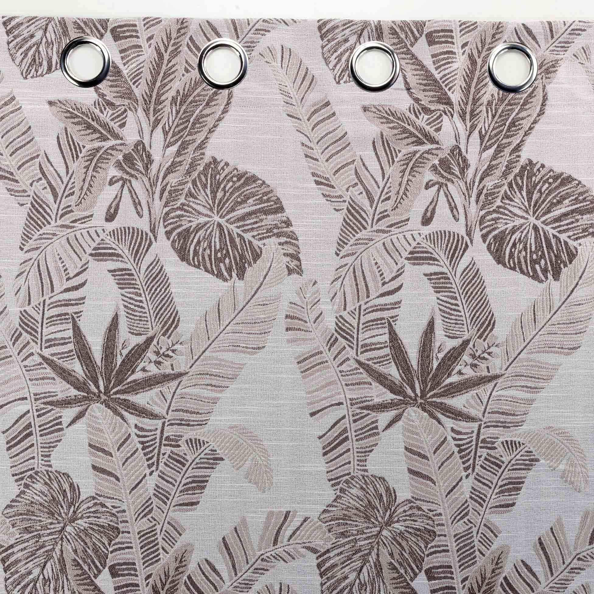 Douceur D'Intérieur Tenda Jacquard Con Occhielli – 140x260 Cm – Colore Tortora – Peso Massiccio E Drappeggio Elegante - 2