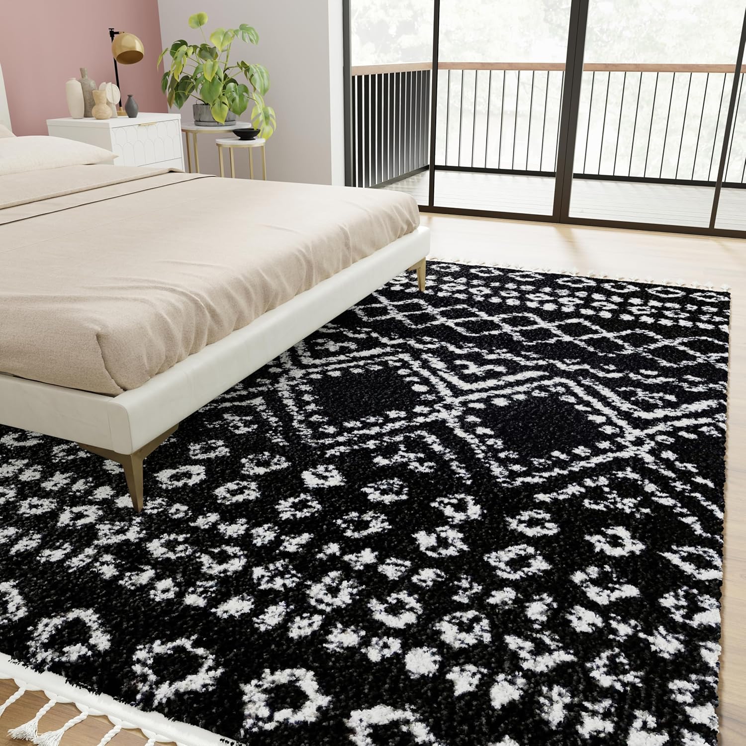 Shadow Gray 8' x 10' Shag Synthetic Area Rug