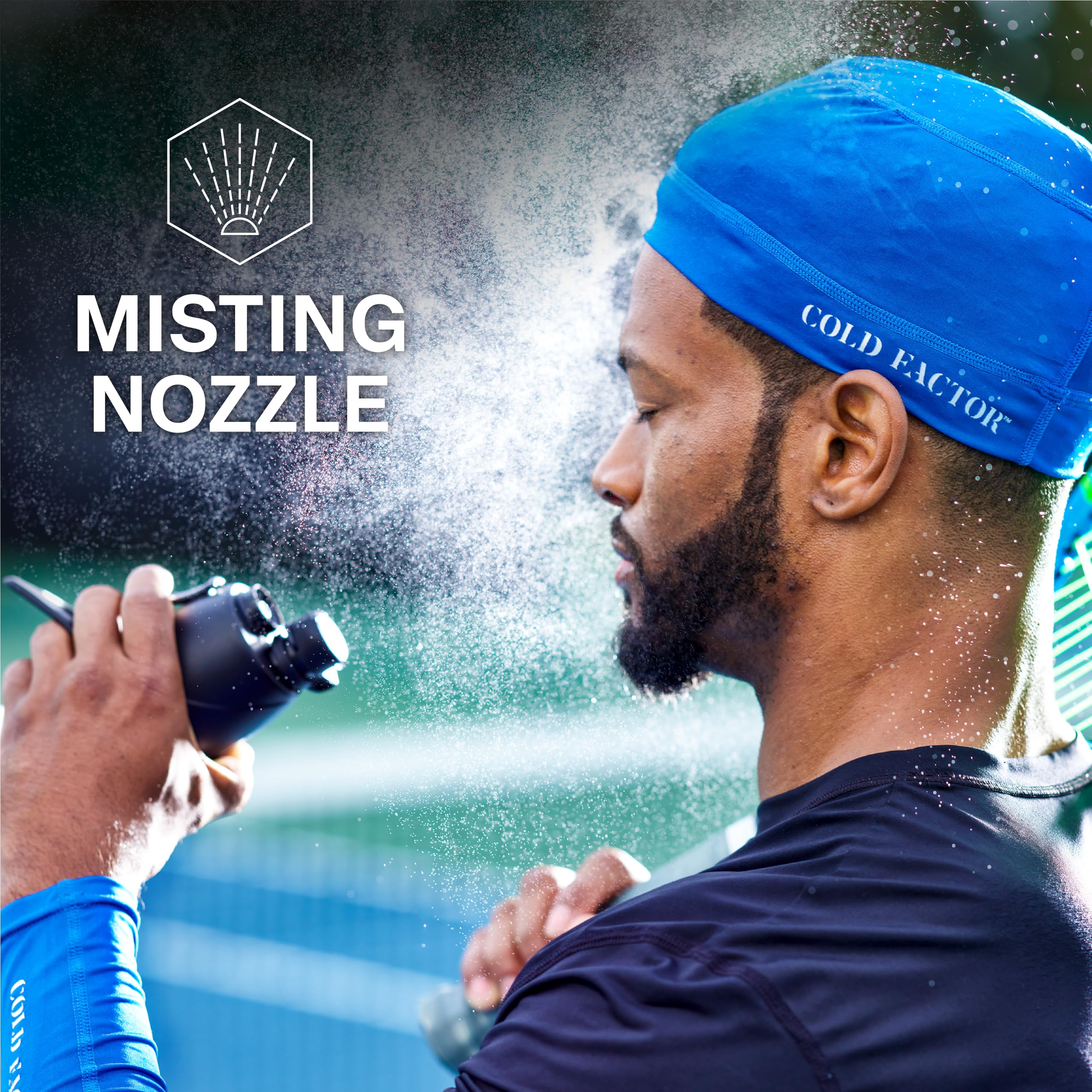 COLD FACTOR Isolierte Wasserflasche mit Kühlspray, nachfüllbare Sportflasche für Fitnessstudio, Radfahren, Fitness und Outdoor-Sport, Fahrrad, BPA-frei, wiederverwendbares Design für Training und