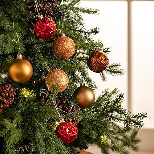 Miniatura 14 de Valery Madelyn Juego de adornos decorativos para árbol de Navidad para otoño, Halloween, 50 unidades de 2.36 pulgadas, rojo, verde y dorado