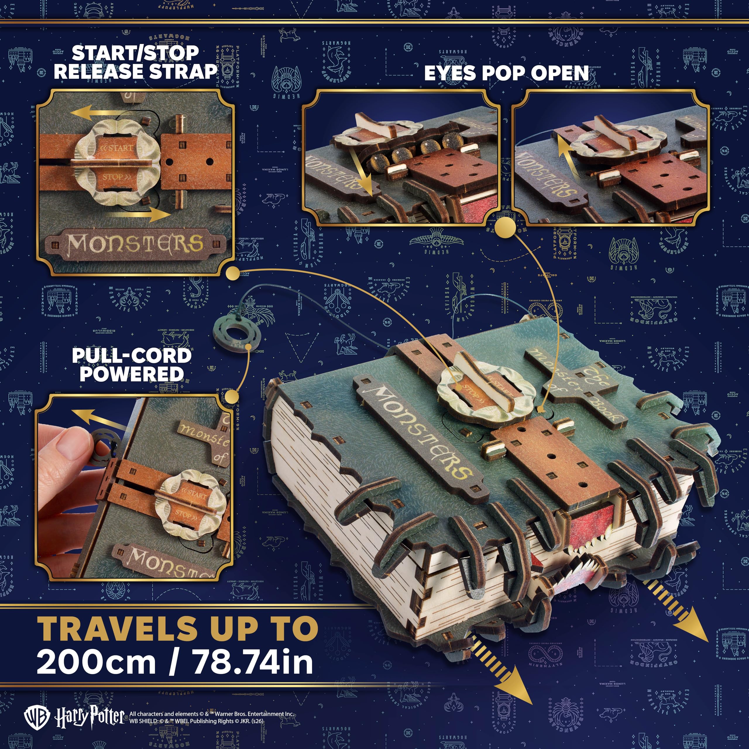 UGEARS Harry Potter das Monsterbuch der Monster - 3D Holzpuzzle Erwachsene, Modellbausatz Erwachsenen, DIY, Mechanisches 3D Puzzle Erwachsene, das Perfekte Geburtstagsgeschenk Mann, Magic Holz