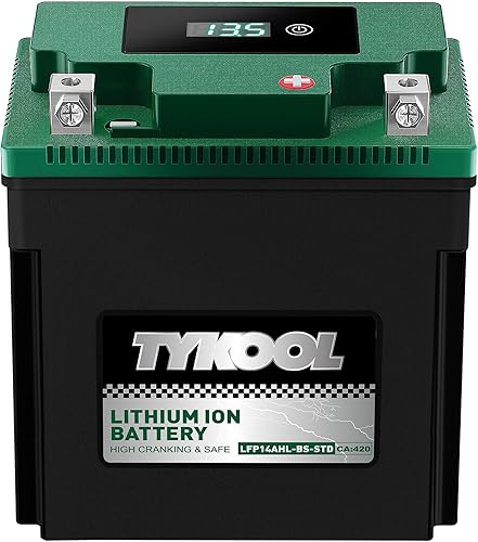 Miniatura 9 de TYKOOL YTX5L-BS YTZ7S 2X Amperios de arranque 150A, batería de litio LiFePO4 para motocicleta, 12.8V 3Ah, lectura digital, compatible con ATV,