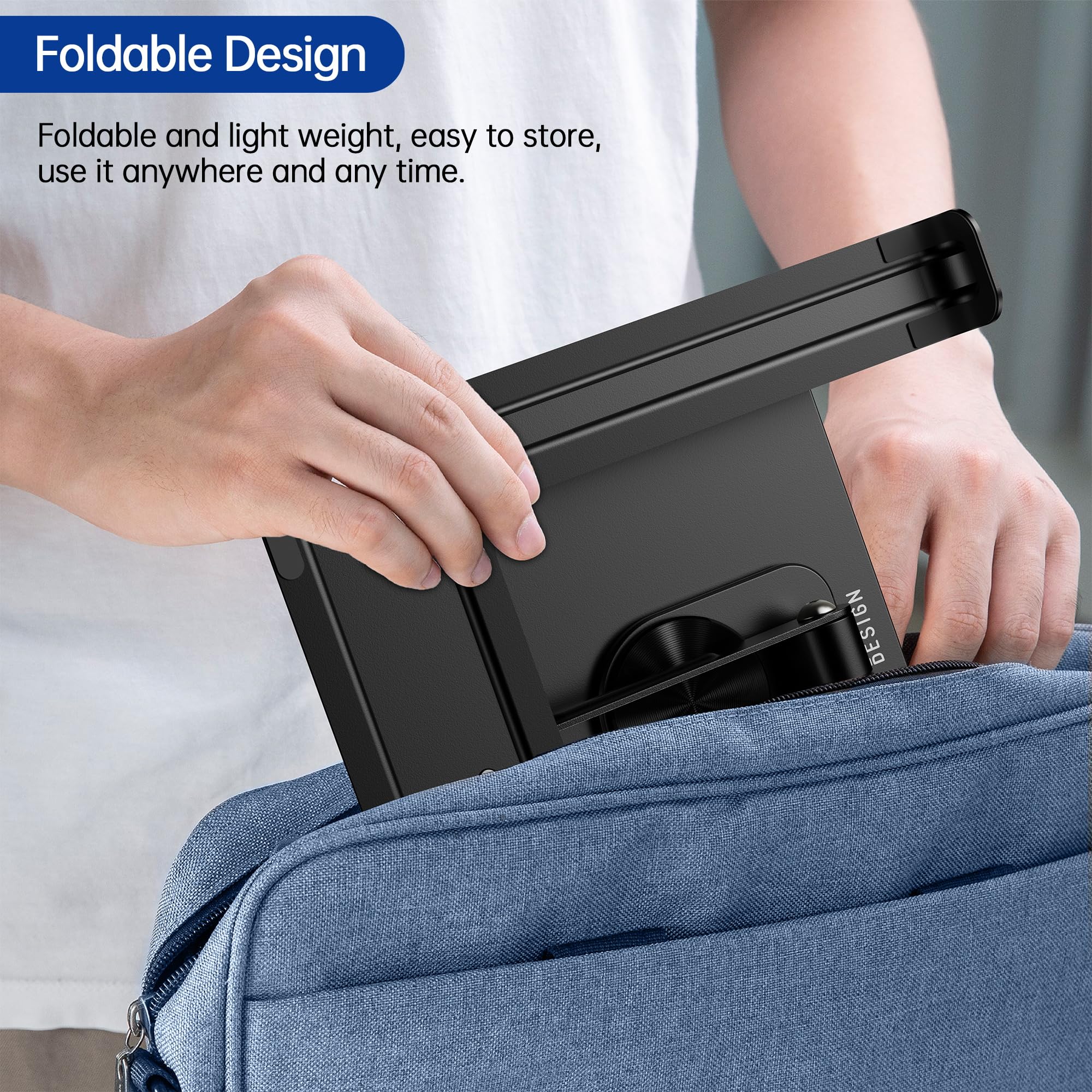 BESIGN LS12 Supporto per laptop con base girevole a 360, supporto ergonomico regolabile, compatibile con laptop da 10 a 14" (nero)