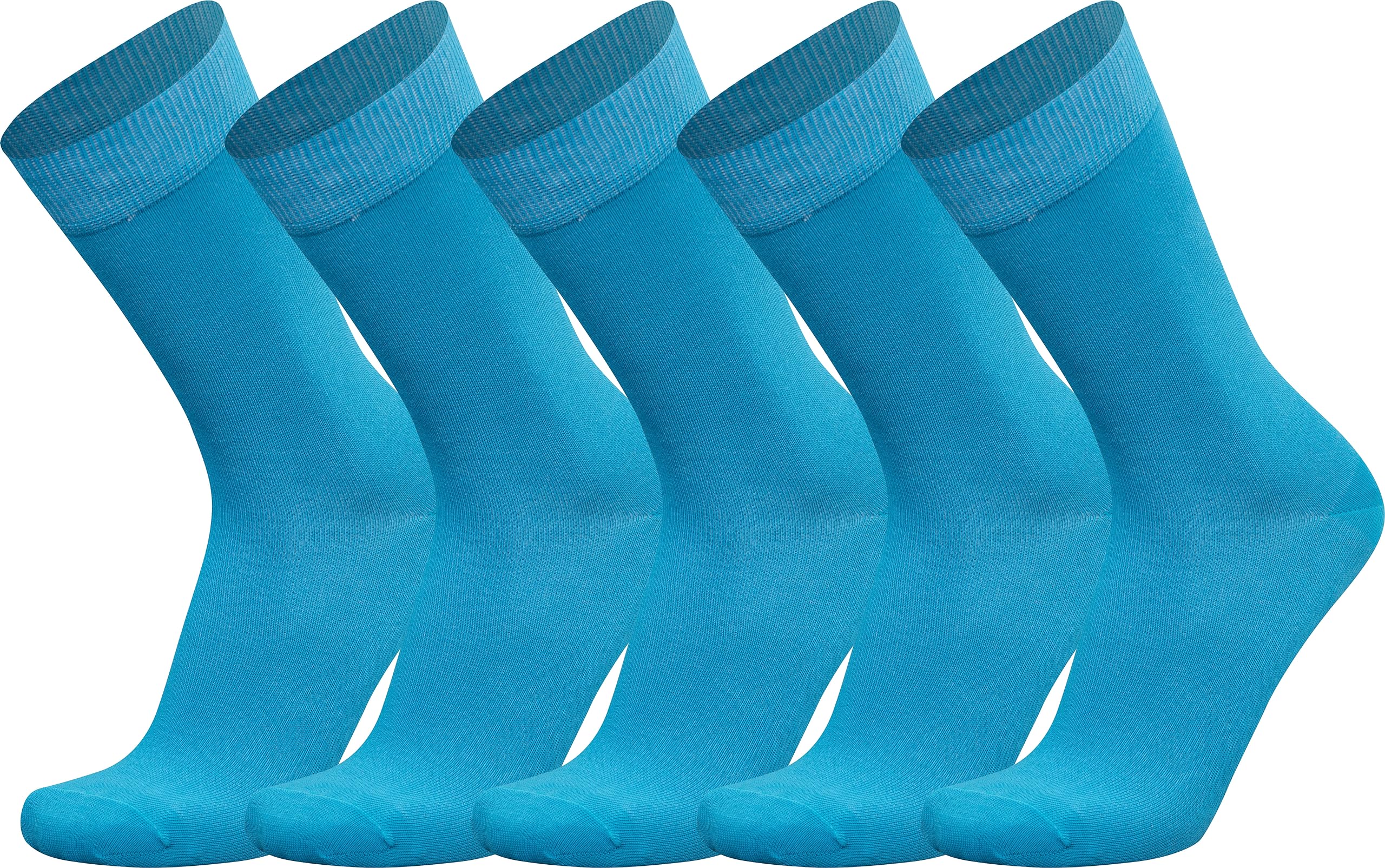 MysocksMens Womens Cotton Dress Socks - 5 Pairs Multipack Breathable Soft Seamless Toe Crew Socks - Lightweight Comfortable Plain Casual Top Socks