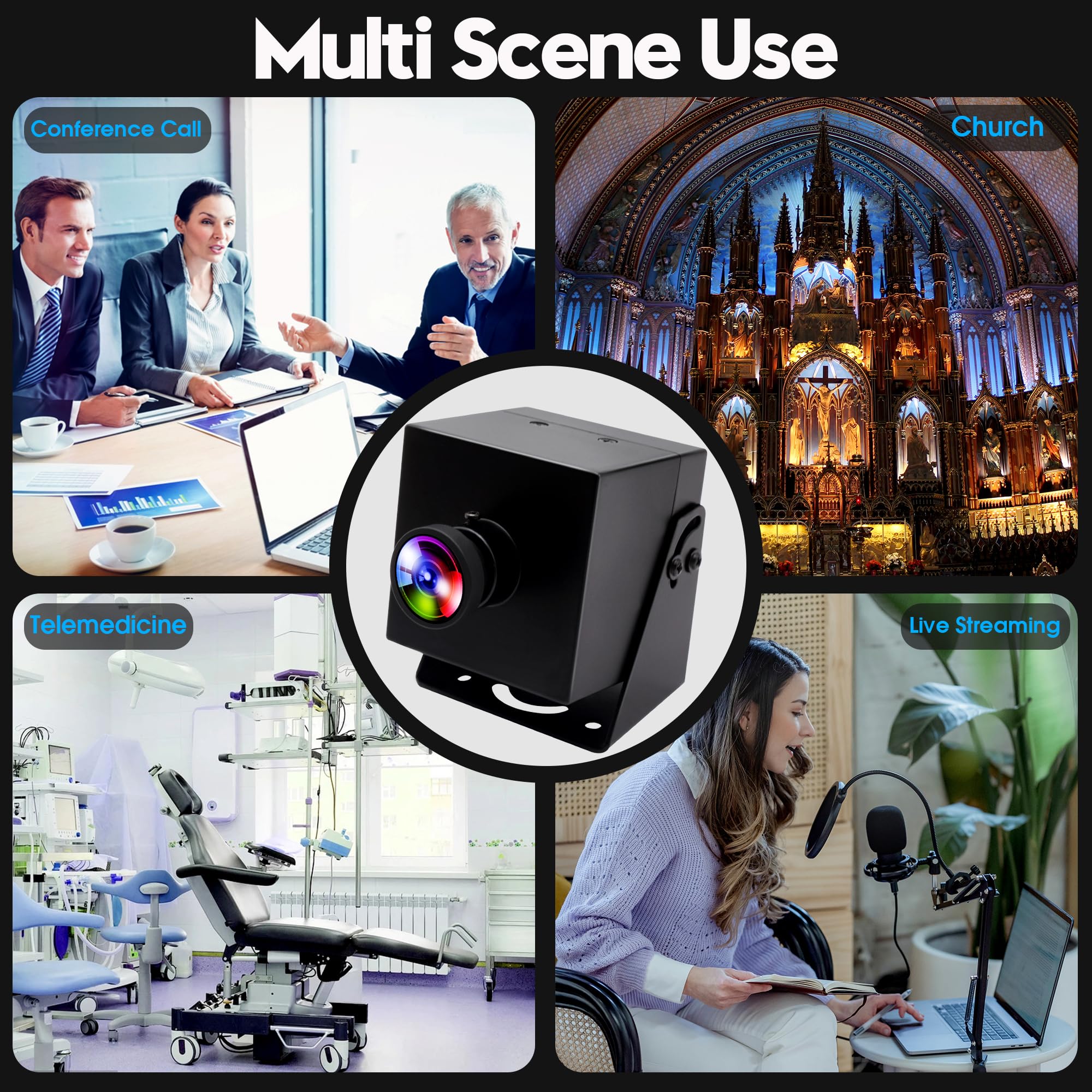 Webcam grandangolare 4K HDMI USB per computer 4K 30fps Mini UVC USB2.0 Lightburn Camera per incisore laser Zoom digitale 2X Telecamera di sicurezza USB per laptop Raspberry Pi Jetson Nano
