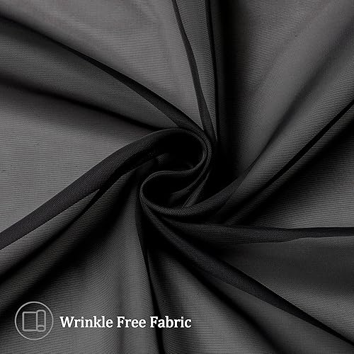 Miniatura 8 de Aiyufeng Cortinas Negras - Cobertura de Ventana Semitransparente Estilo Granja, Paneles de Privacidad Ligeros y Aireados para Dormitorio, Sala de