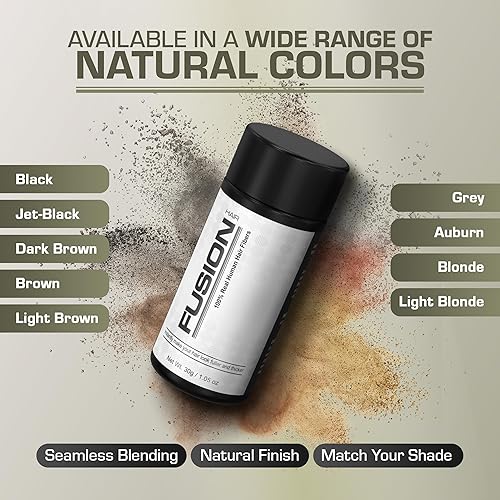 Miniatura 5 de HAIR FUSION - Fibras de cabello humano 100% reales, oculta el cabello calvo y adelgazante, retoque de raíz, voluminizador, unisex (1.05 oz, marrón)