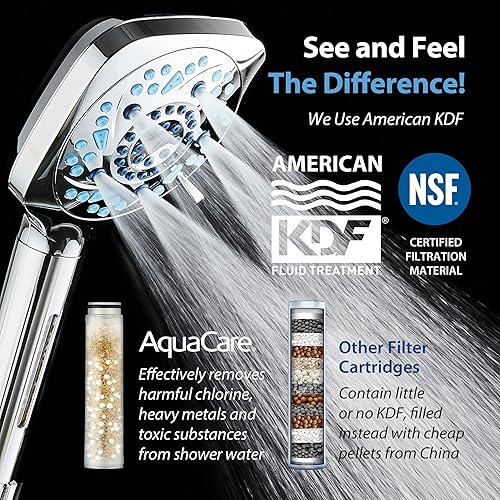 Miniatura 2 de AquaCare Cabezal de ducha filtrado de alta presión con 10 modos de pulverización, cabezal de ducha de mano que filtra cloro para curar la piel seca,