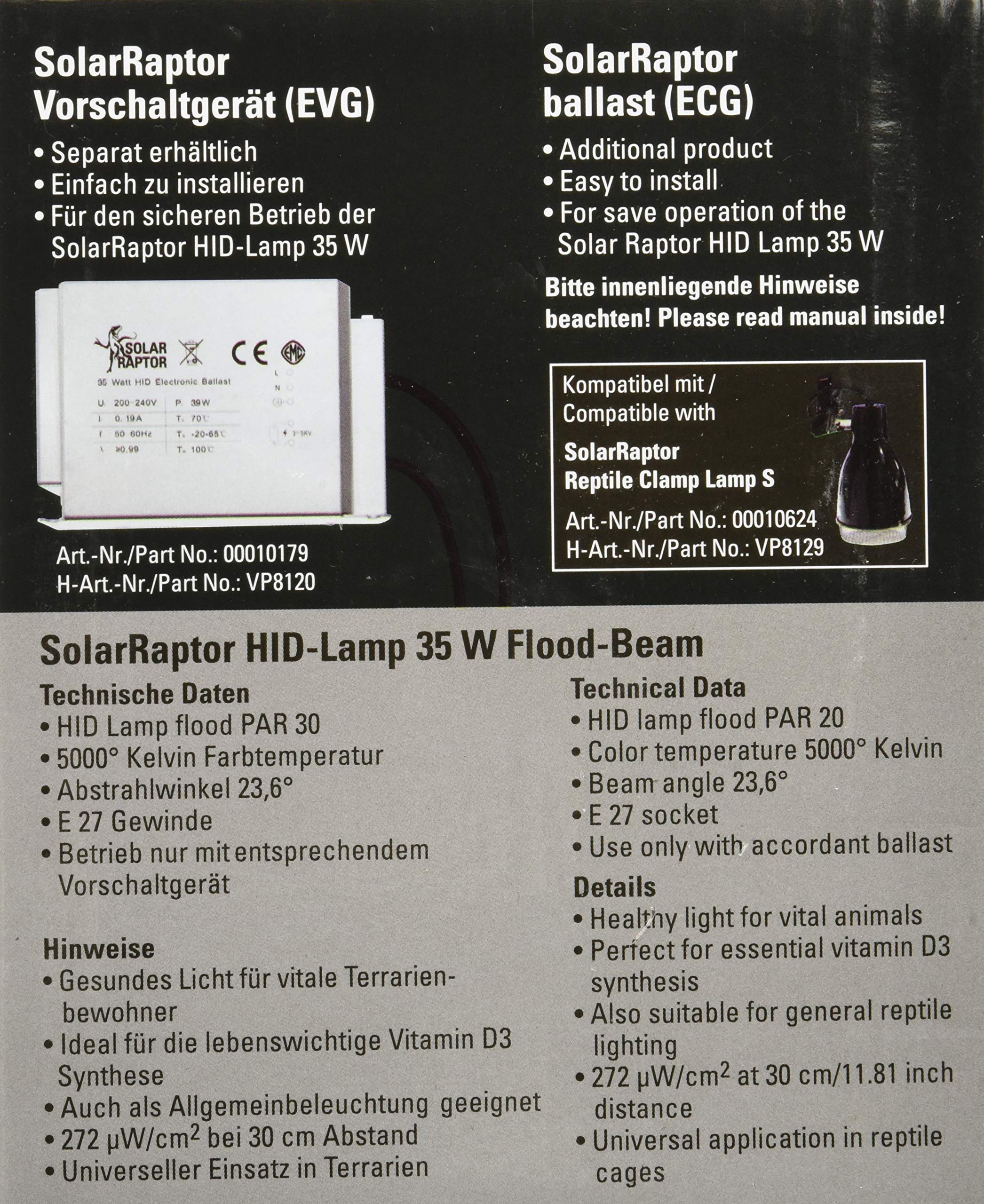 HID - Radiador UV (35 W, lámpara de halogenuros metálicos, calor y lámpara UV para terrarios)