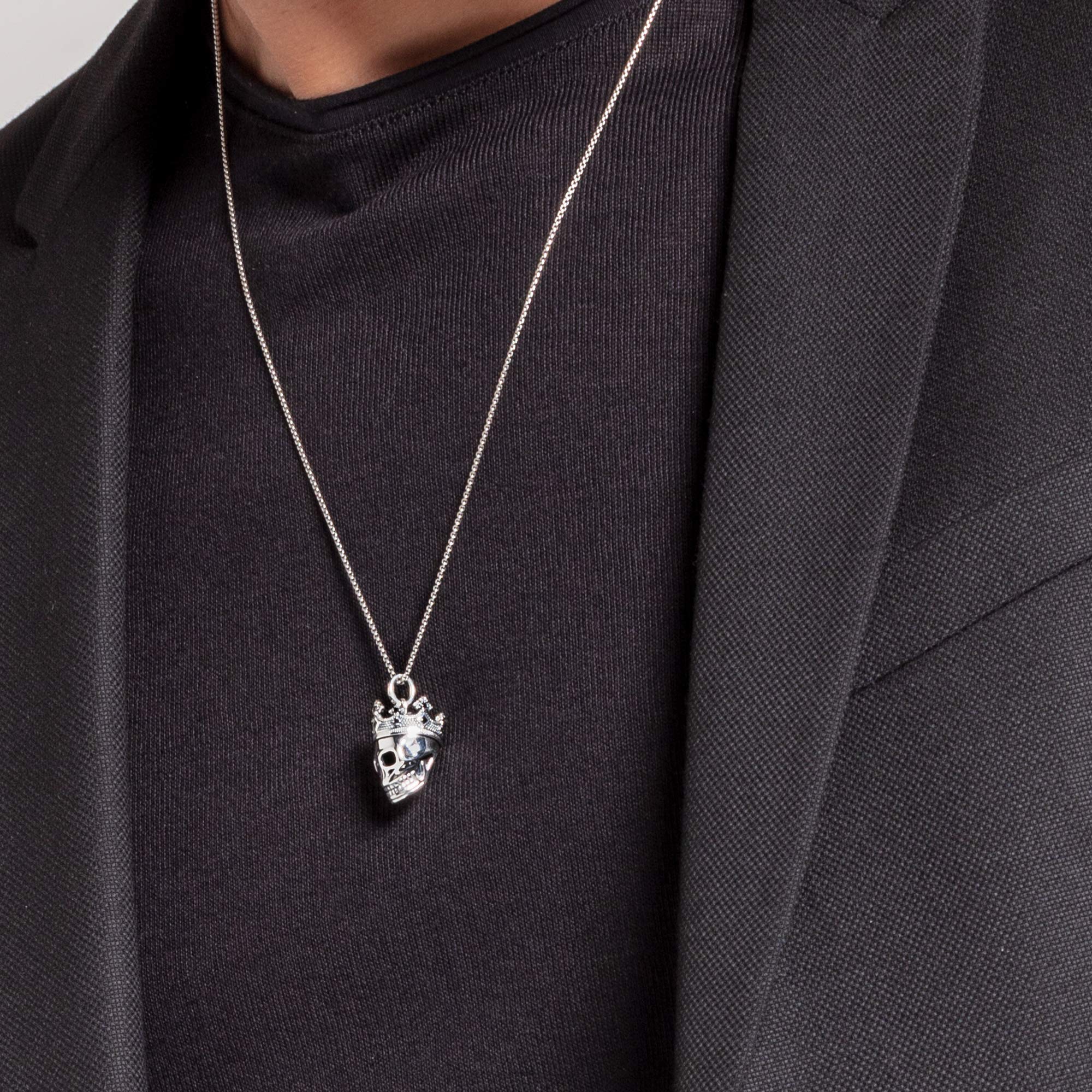 THOMAS SABO Anhänger Totenkopf Krone 925 Sterlingsilber, Geschwärzt