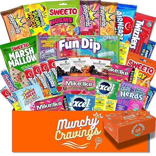 MunchyCravings Premium Candy Variety Box (40 count), For Adults, Teens and Kids, Great for Movie Nights, Halloween Candy Gifts and Christmas Presents