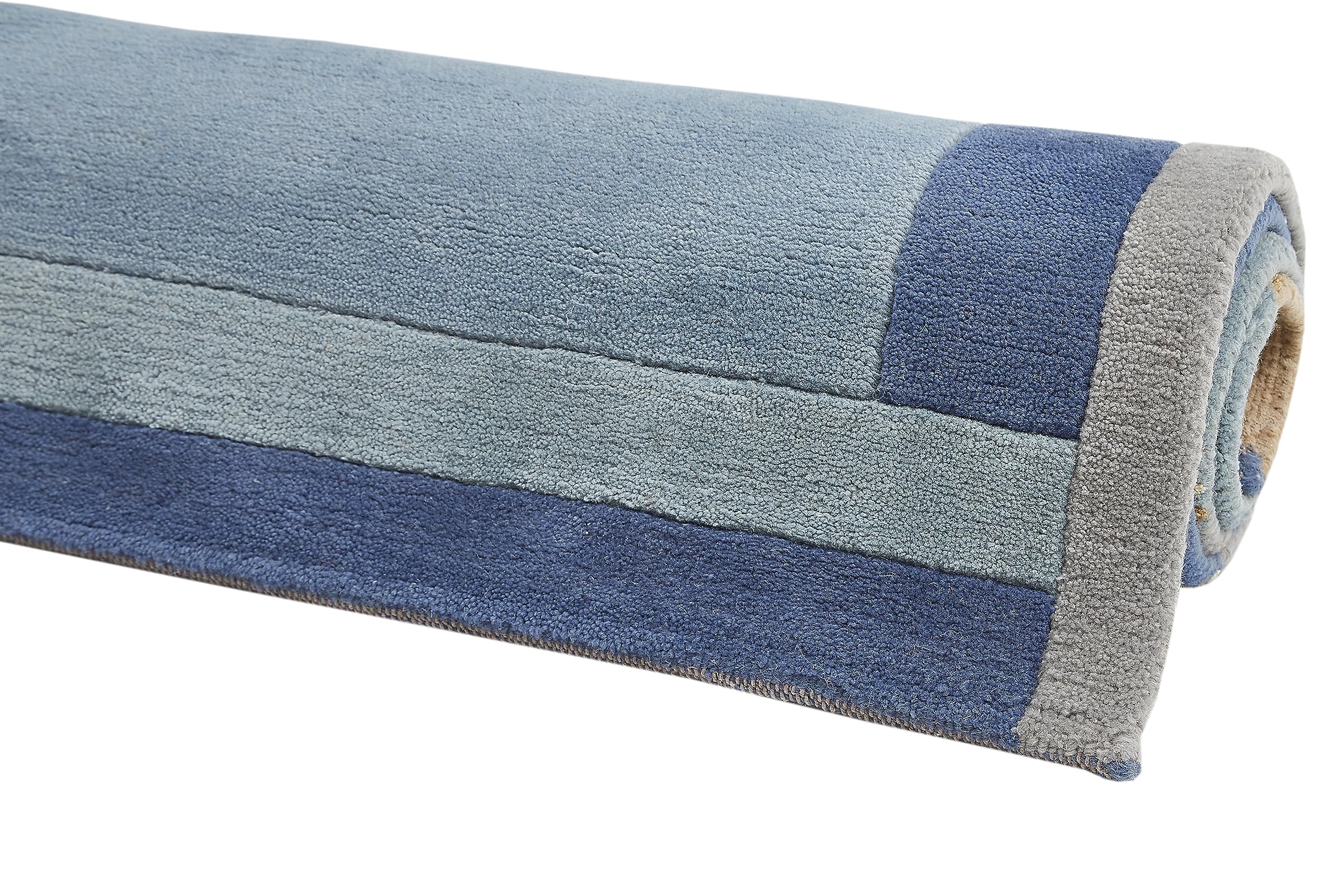 LUXOR living Wollteppich Manali, handgeknüpft, Kurzflor, 70 x 140 cm, Blau