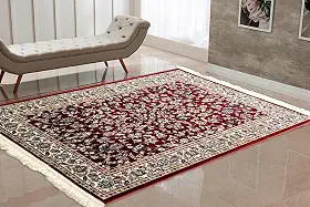Tapete Persa Belga Cl�ssico 200x140m Lav�vel com Franjas � Sala Quarto Luxo Macio e Dur�vel (COR03, 140x100)