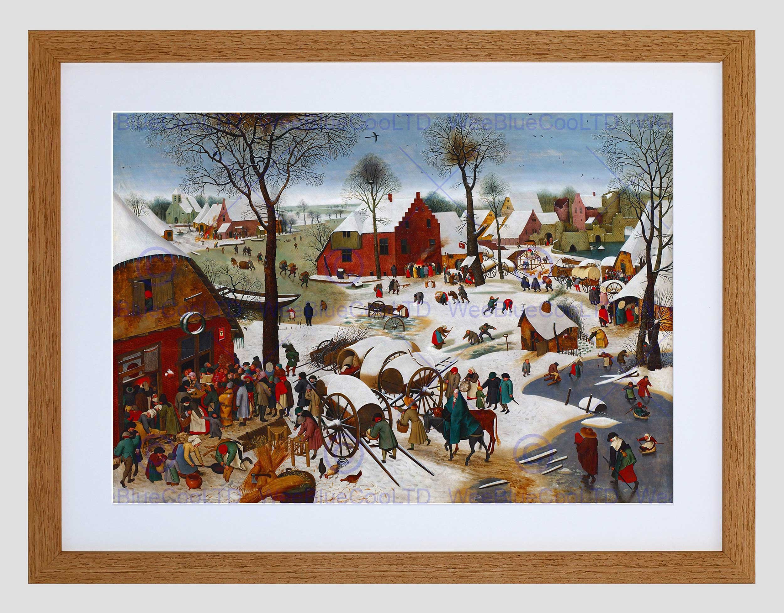 Wee Blue Coo Painting Allegory Christian Brueghel Census Bethlehem Framed Wall Art Print