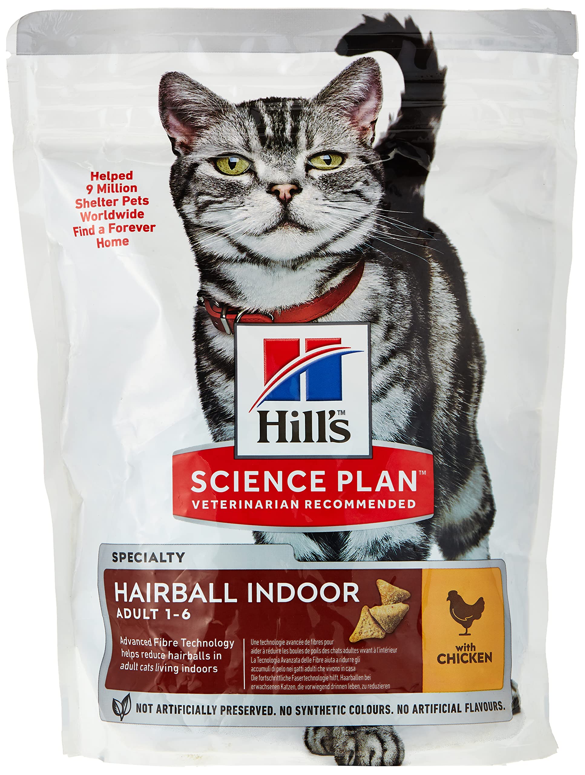 Hills Science Plan Hairball Indoor Cat Food With Chicken 300gm