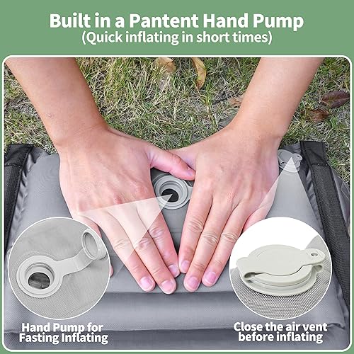 Miniatura 6 de EULANT Asientos plegables inflables ligeros para silla de camping con soporte trasero y correas ajustables, sillas plegables para camping,