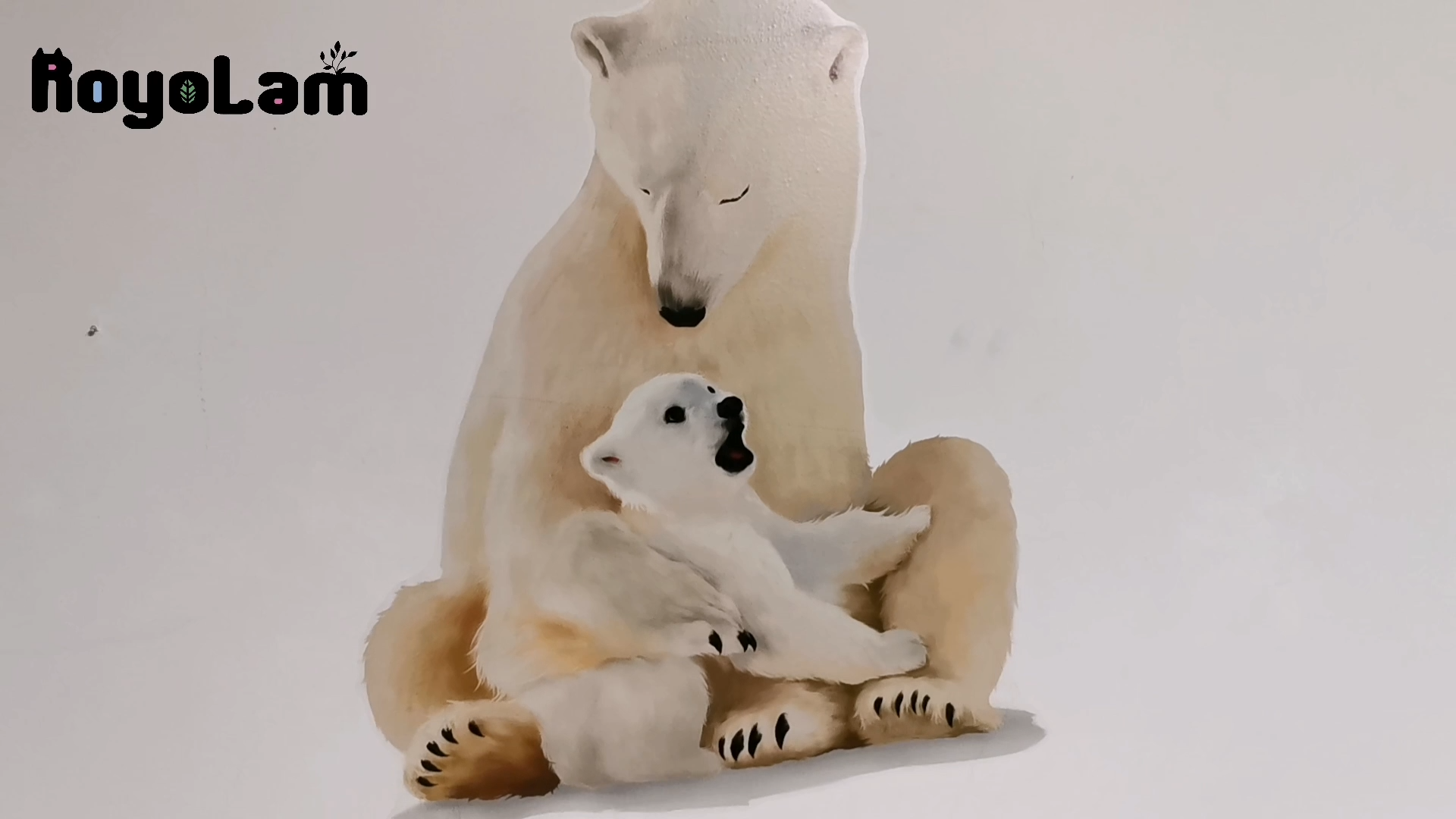 Vinilo Decorativo Oso Polar con su Cría para Pared miniatura 7