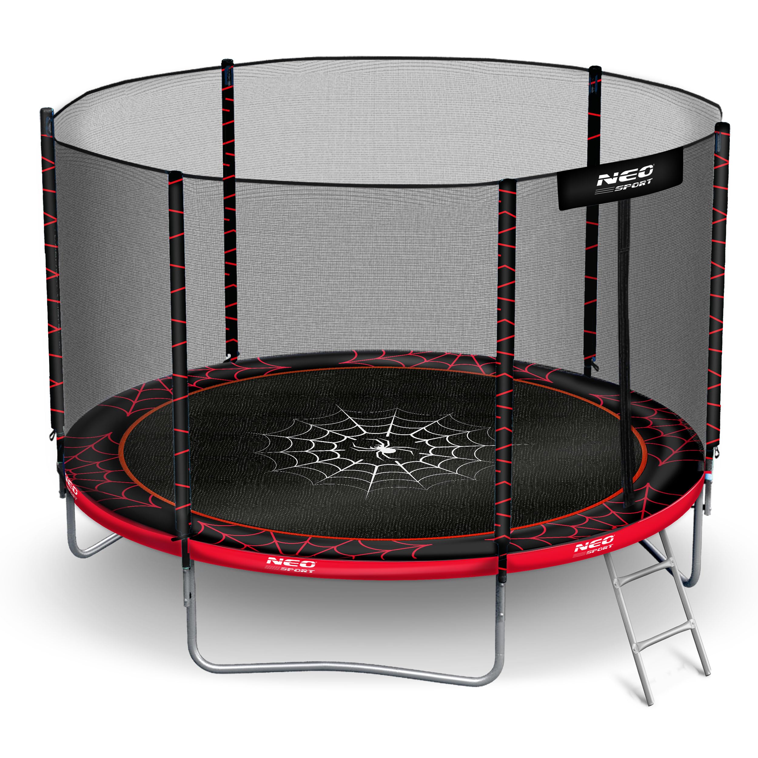 Neo-Sport Trampolin Outdoor Kinder Gartentrampolin Sicherheitsnetz Innen Leiter Gepolsterte Stangen Wetterfest Rostfre