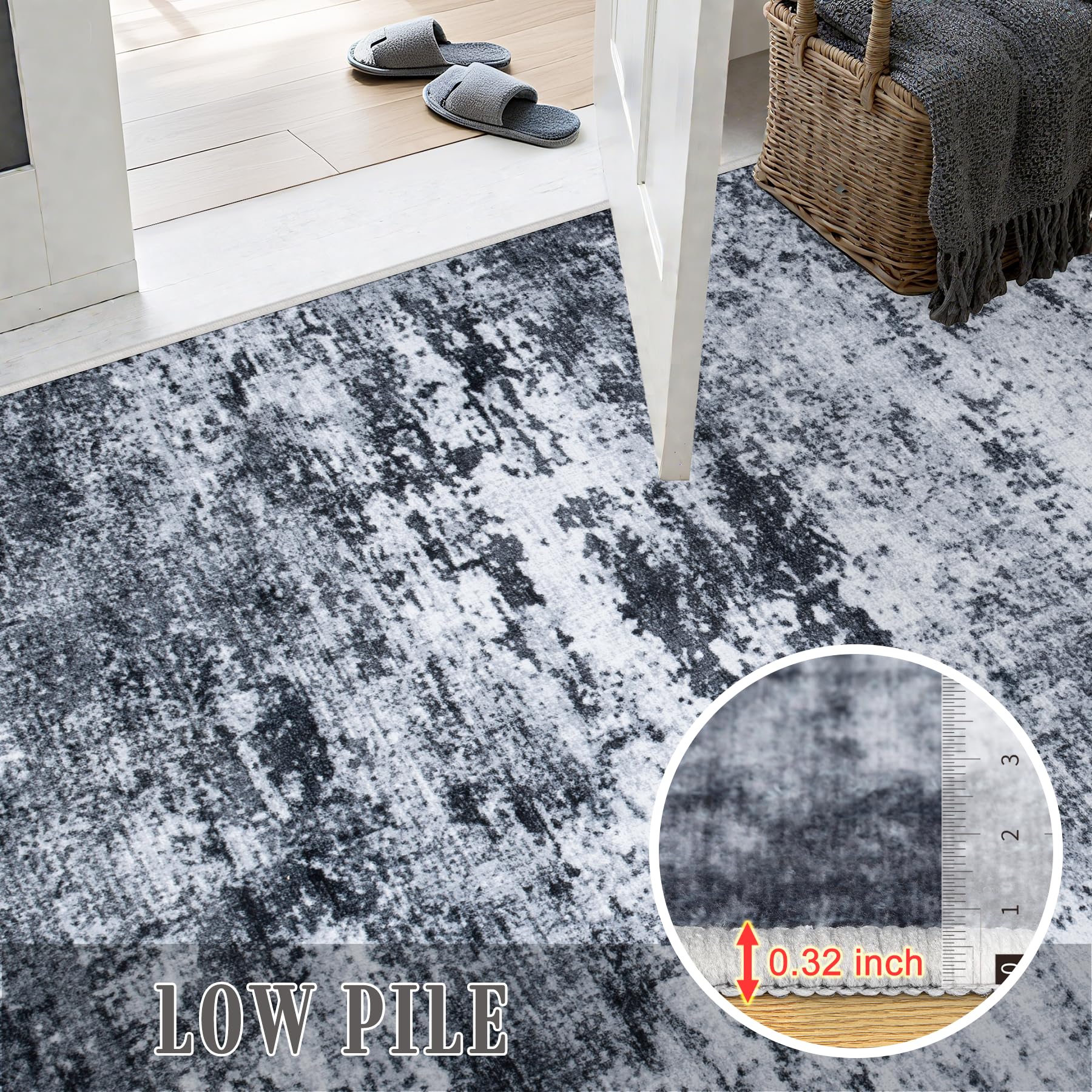 Best Clearance Area Rugs 2026: 5 Smart Buys 1 FXRHLP 5x7 Area Rug Living Room: Modern Washable Indoor Carpet Black — product photo